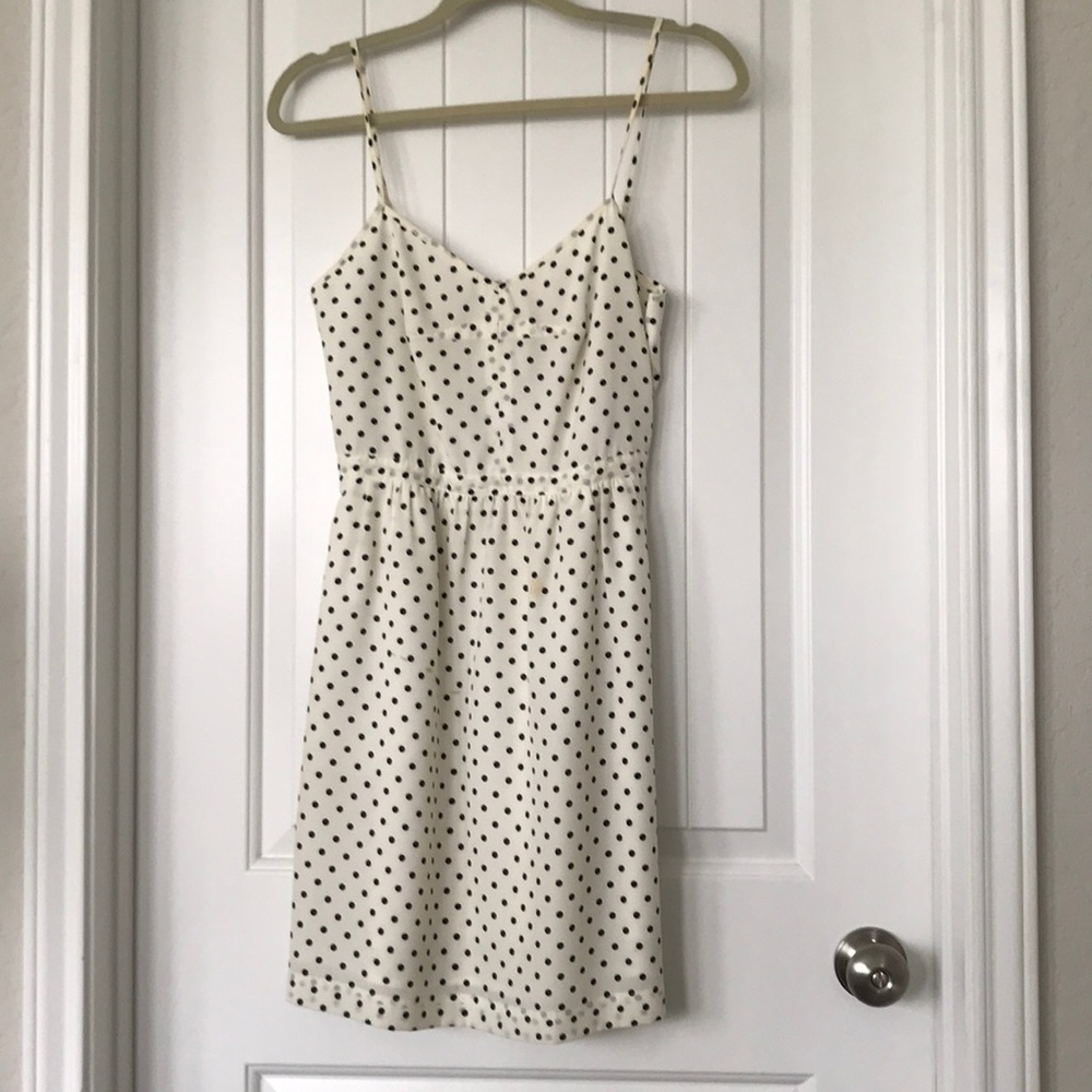 J Crew Spaghetti Strap Polka Dot Dress